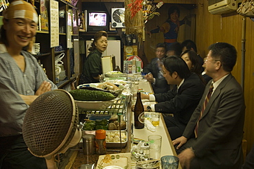 Yokocho piss alley, open street restaurants, food stalls, Shinjuku, Tokyo, Japan, Asia