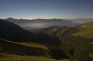 Moonlit Valley, Hohuanshan mountain, Taroko Gorge National Park, Hualien County, Taiwan, Asia