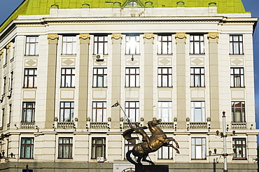 George and the Dragon, Equestrian Monument, Old Town, UNESCO World Heritage Site, Lviv, Ukraine, Europe