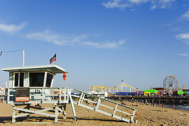 Life Guard watch tower, Santa Monica Beach, Los Angeles, California, United States of America, North America