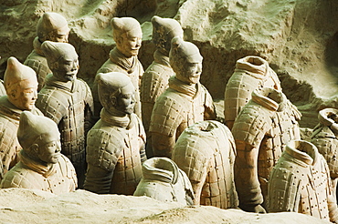 Pit 1 of the Mausoleum of the First Qin Emperor housed in The Museum of the Terracotta Warriors opened in 1979, near Xian City, Shaanxi Province, China, Asia