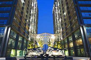 Bull statue designed by Li Keren in 1986, Tsinghua Scientific Park in Wudaokou, Beijing, China, Asia