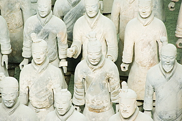 Pit 1, Mausoleum of the first Qin Emperor housed in The Museum of the Terracotta Warriors opened in 1979 near Xian City, Shaanxi Province, China, Asia