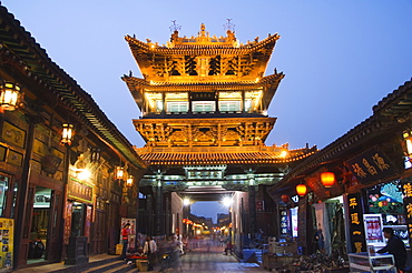 Historic city watch tower, UNESCO World Heritage Site, Pingyao City, Shanxi Province, China, Asia