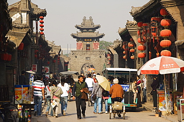 Historic city watch tower, UNESCO World Heritage Site, Pingyao City, Shanxi Province, China, Asia