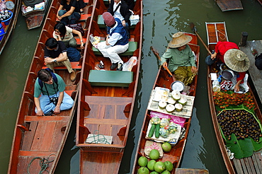 Damnoen Saduak Floating Market, Bangkok, Thailand, Southeast Asia, Asia