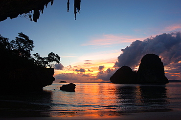 Sunset, Rai Leigh Beach, Krabi, Thailand, Southeast Asia, Asia