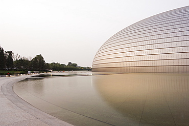 The National Theatre Opera House, also known as The Egg designed by French architect Paul Andreu and made with glass and titanium opened 2007, Beijing, China, Asia