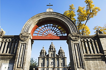 St. Josephs Church (the East Church) built in 1655 during the reign of Shunzhi, Wangfujing Shopping Street, Beijing, China, Asia