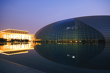 The National Grand Theatre Opera House (The Egg) designed by French architect Paul Andreu, Beijing, China, Asia