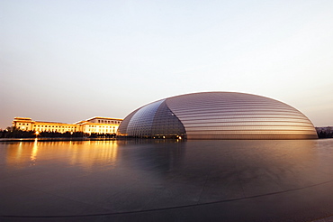 The National Grand Theatre Opera House (The Egg) designed by French architect Paul Andreu, Beijing, China, Asia