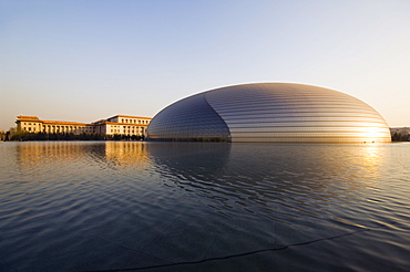 The National Grand Theatre Opera House (The Egg) designed by French architect Paul Andreu, Beijing, China, Asia