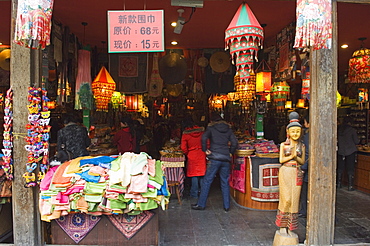 A souvenir shop on Qinghefang Old Street in Wushan district of Hangzhou, Zhejiang Province, China, Asia