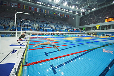 The Water Cube National Aquatics Center swimming arena in the Olympic Park, Beijing, China, Asia