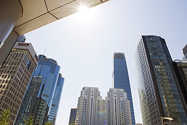 Skyline of offices and the World Trade Centre Phase 3 building in the background, in Guomao CBD, Beijing, China, Asia