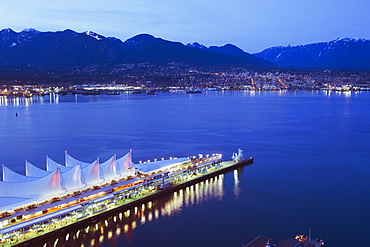 Canada Place Exhibition and Convention Centre, on Burrard Inlet, Vancouver, British Columbia, Canada, North America