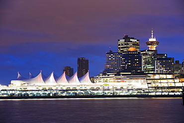 Canada Place Exhibition and Convention Centre, on Burrard Inlet, Vancouver, British Columbia, Canada, North America