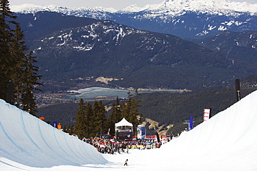 Telus Festival half pipe competition, Whistler mountain resort, venue of the 2010 Winter Olympic Games, British Columbia, Canada, North America