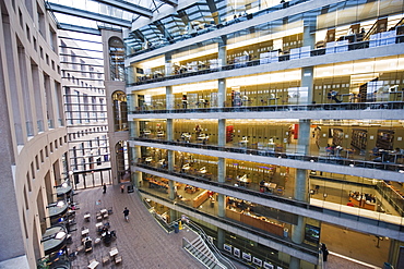 Inside Vancouver Public Library, designed by Moshe Safdie, Vancouver, British Columbia, Canada, North America