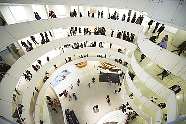 Iinterior of Solomon R Guggenheim Museum, 1959, designed by Frank Lloyd Wright, Manhattan, New York City, New York, United States of America, North America