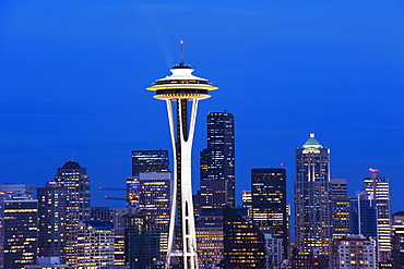 Downtown buildings and the Space Needle, Seattle, Washington State, United States of America, North America