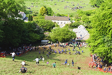 Cheese Rolling Festival at Coopers Hill, Gloucestershire, England, United Kingdom, Europe