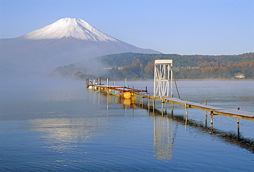 Mt. Fuji and Yamanaka ko (lake), Yamanashi, Japan