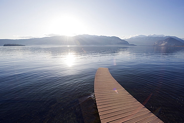 Sunset over Lake Maggiore, Italian Lakes, Lombardy, Italy, Europe