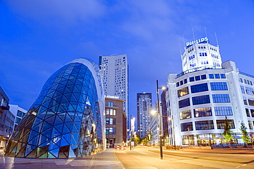 Modern architecture in 18 Septemberplein designed by The Italian architectural firm of Massimiliano Fuksas, Eindhoven, Netherlands, Europe