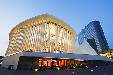 Philharmonie concert hall, modern architecture of the EU district on Kirchberg Plateau, Luxembourg City, Grand Duchy of Luxembourg, Europe