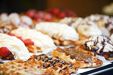 Belgian waffle shop, Brussels, Belgium, Europe