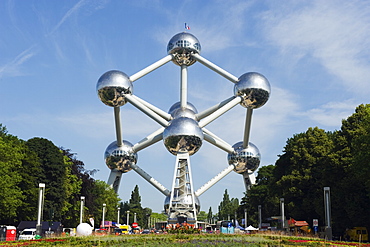 1958 World Fair, Atomium model of an iron molecule, Brussels, Belgium, Europe