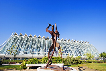 Modern art sculpture and Science Museum, City of Arts and Sciences, Valencia, Spain, Europe