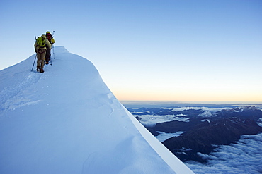 Summit ridge of Mont Blanc, 4810m, Chamonix, French Alps, France, Europe