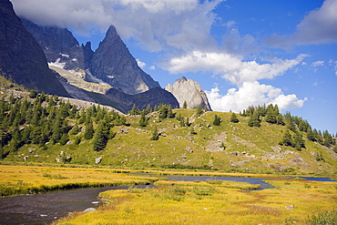 Trekking route, Tour de Mont Blanc, Val Veny, near Courmayeur, Italy, Europe