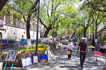 Art market in Jardin de las Rosas, Morelia, Michoacan state, Mexico, North America