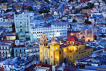 Basilica de Nuestra Senora de Guanajuato and University building, Guanajuato, UNESCO World Heritage Site, Guanajuato state, Mexico, North America