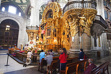 Church service at Cathedral Metropolitana, District Federal, Mexico City, Mexico, North America