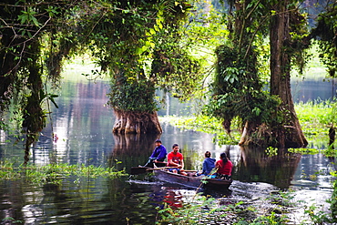 Boat on Lago de Yojoa (Lake Yojoa), Honduras, Central America