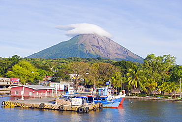 Harbour below Volcan Concepcion, 1610m, Ometepe Island, Lake Nicaragua, Nicaragua, Central America