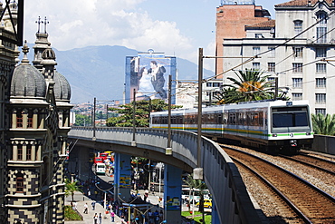 Metro line, Medellin, Colombia, South America