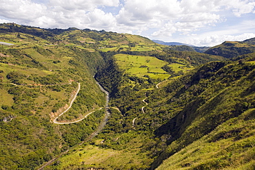 Winding road at Paso del Angel, Santa Sofia, near Villa de Leyva, Colombia, South America