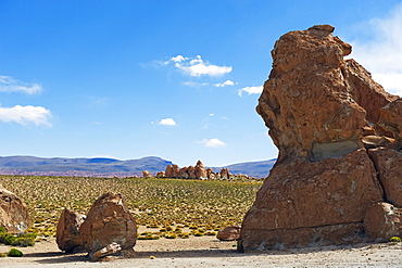 Rock formations in the altiplano desert, Bolivia, South America