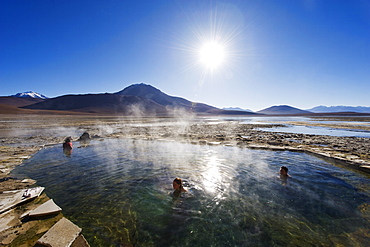 Natural hot spring baths, Eduardo Avaroa Andean National Reserve, Bolivia, South America