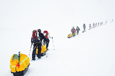 Climbing expedition on Mount McKinley, 6194m, Denali National Park, Alaska, United States of America, North America 