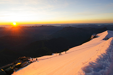 Sunset on Mont Blanc, Haute-Savoie, French Alps, France, Europe 