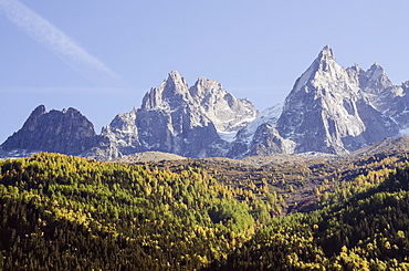 Aiguilles de Chamonix peaks, Chamonix, Haute-Savoie, French Alps, France, Europe 