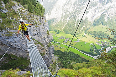 Via Ferrata, Murren, Bernese Oberland, Swiss Alps, Switzerland, Europe