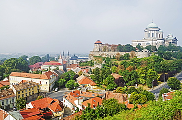 Neoclassical 19th century Esztergom Bazilika, largest church in Hungary, Esztergom, Budapest, Hungary, Europe