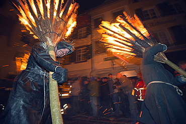 Fasnact spring carnival fire festival, Liestal, Switzerland, Europe